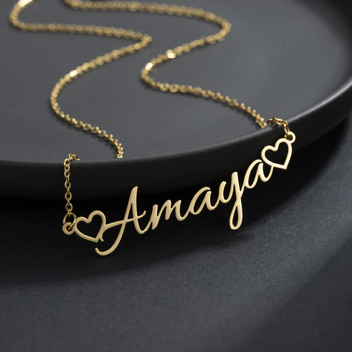 

Customized Necklace Name Stainless Steel Pendant Necklace Personalized Letter Choker 18K Gold Plated Necklace For Women Gifts