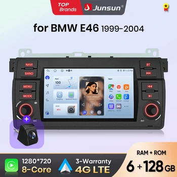 Radio para Auto Junsun de 7 Pulgadas con CarPlay Inalámbrico y Android Auto para BMW E46 M3 318 320 325 330 335, Sistema Multimedia Inteligente con Apple CarPlay Inalámbrico, Pantalla Táctil IPS, Reproductor de Video Estéreo, Autoradio 2 Din, Navegación, BT, GPS, 4G, WIFI, FM, AM, DSP, RDS, SWC 1