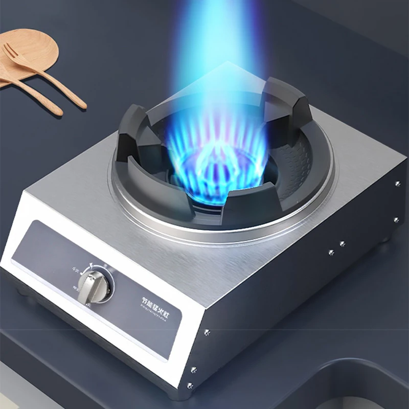 40KW Liquefied Gas Stove Furious Fire Stove Single Stove Stir-frying High Pressure Stove Stainless Steel Desktop Gas Cooker 5