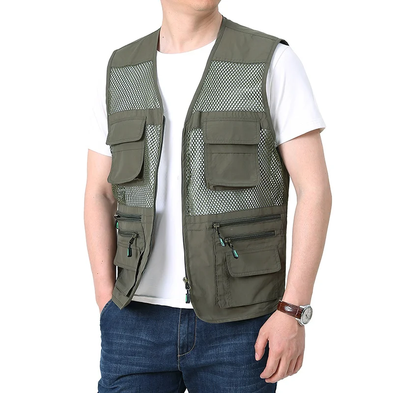 

Tactical Vest for Men Sleeveless Jacket Mens Jackets and Coats Work Summer Military Coat Men's Multi-pocket Mesh MAN Luxury Male
