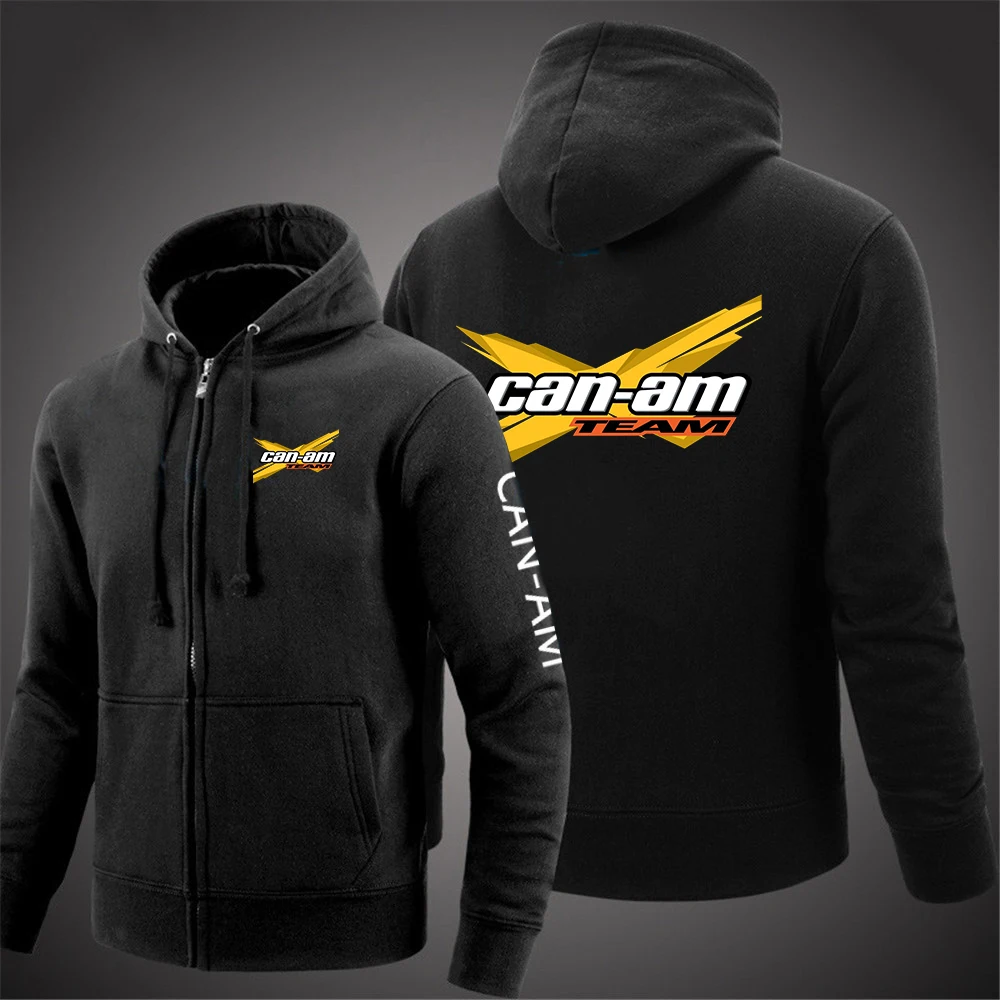 

CAN-AM BRP 2023 Men's New Solid Color Printed Spring Autumn Hoodie Zipper Sweatshirt Harajuku Cardigan Warm Jacket Tops Clothing