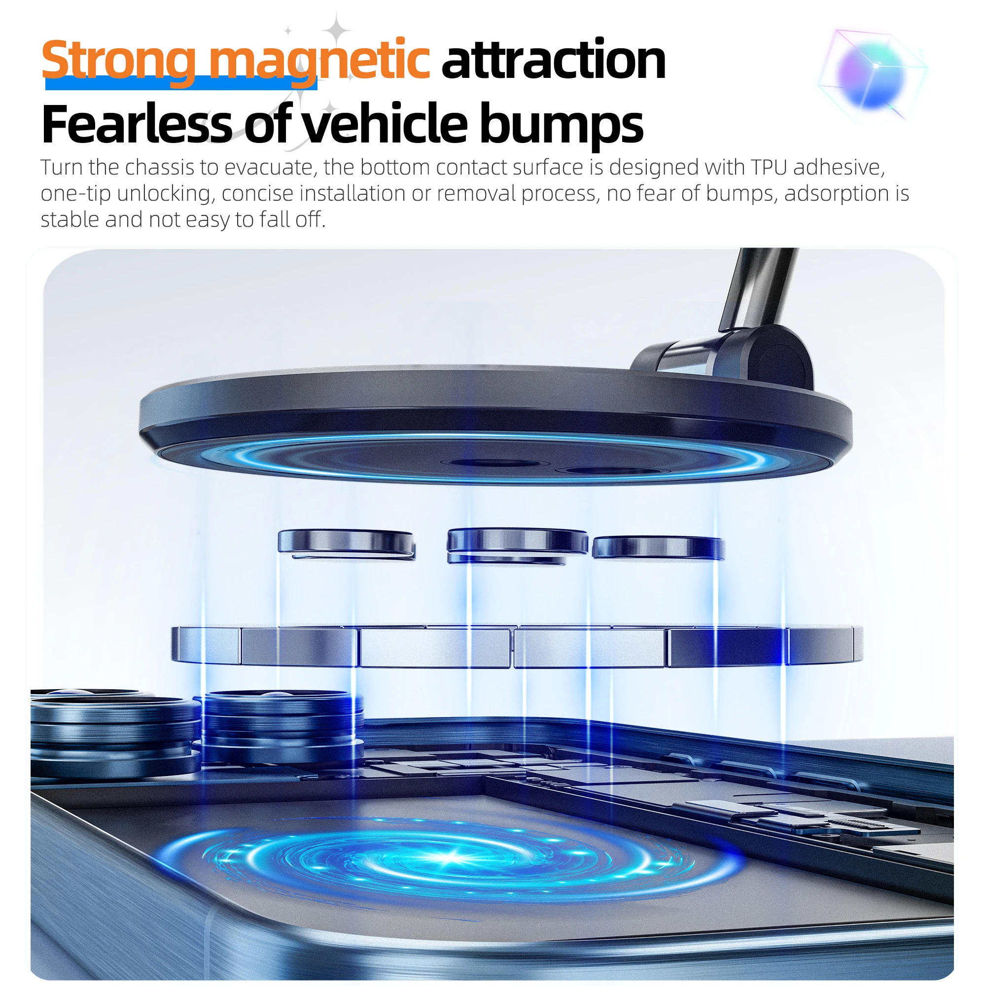 Magnetic Rotatable Phone Holder with Foldable Design and Vacuum Suction