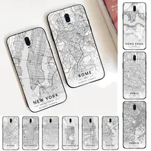 

FHNBLJ London Country Sketch City Map Phone Case for Vivo Y91C Y11 17 19 17 67 81 Oppo A9 2020 Realme c3