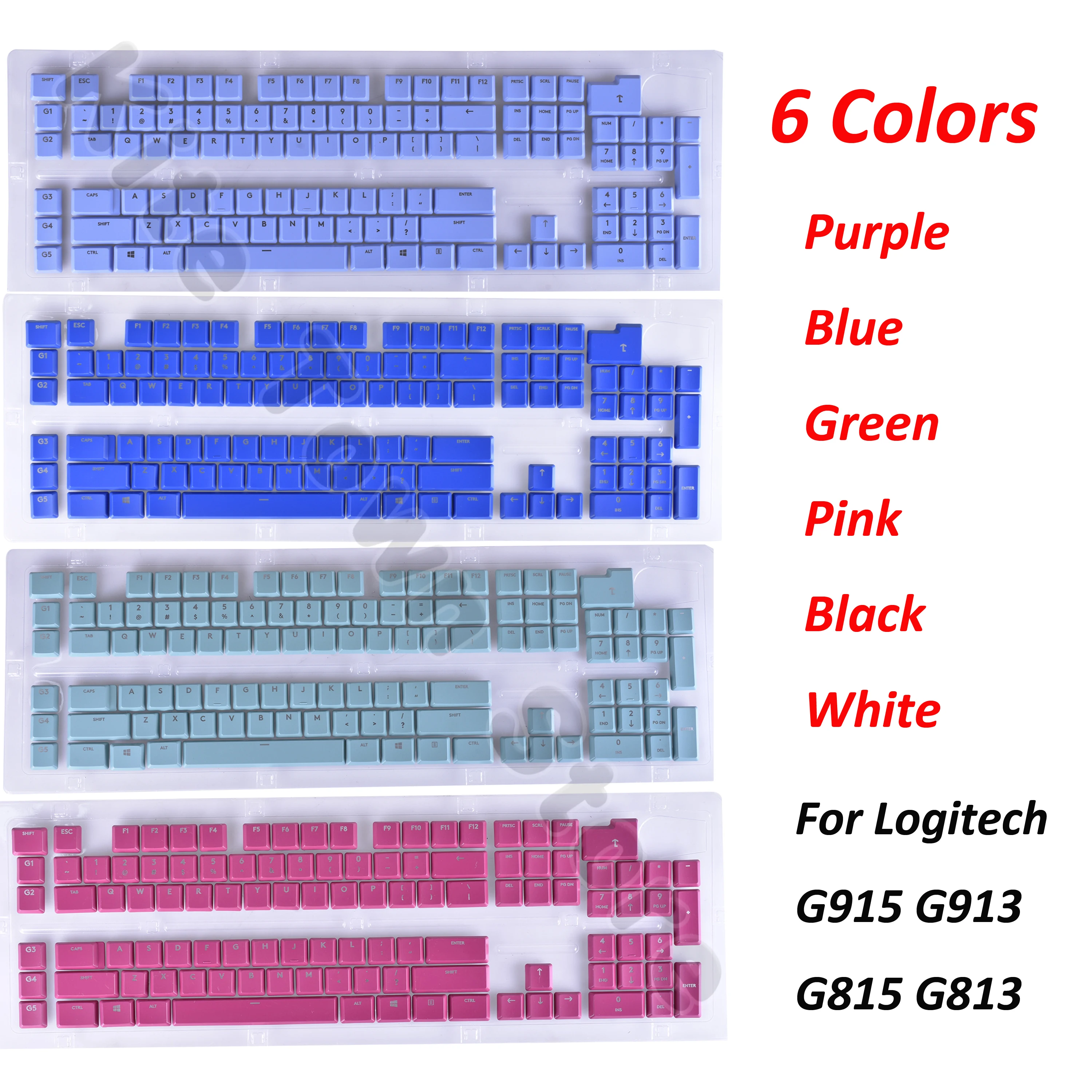 Faça Você Mesmo Keycaps 109 Peças Mais Peças Tampões Chaves para Logitech G813 G913 G815 G915 Teclado sem Fio Rgb Tkl Eua Reino Unido Versão Cor