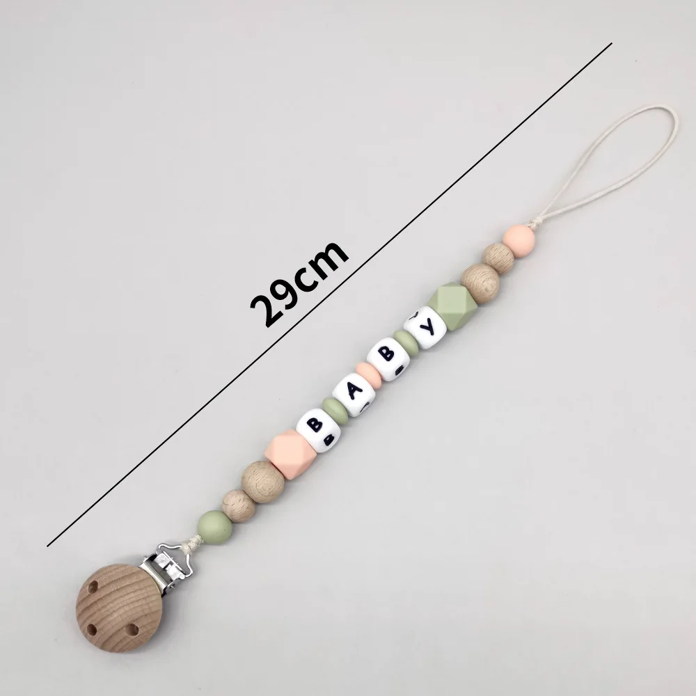 Baby Pacifier Clips Custom Personalized Name Silicone Beads Safe Baby Soother Accessory