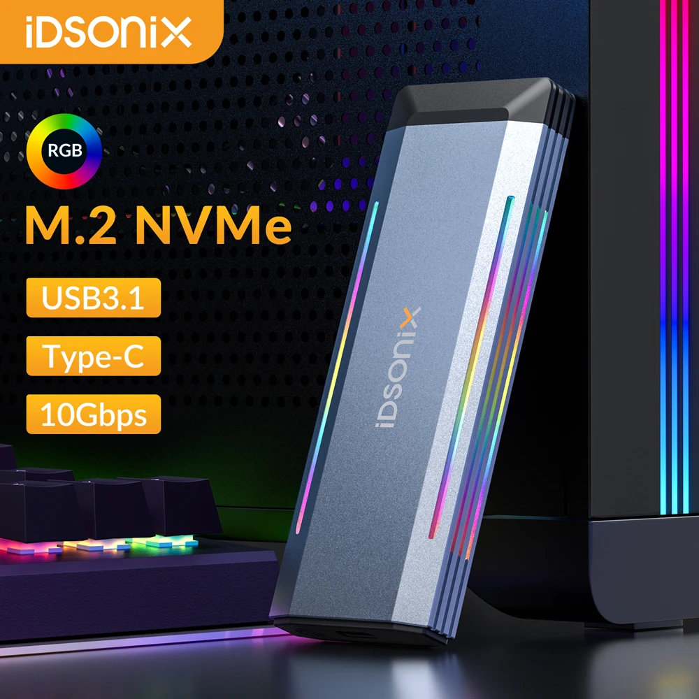 Адаптер для внешнего жесткого диска IDSONIX NVMe M.2 SSD 10 Гбит/с USB 3.1 Type C