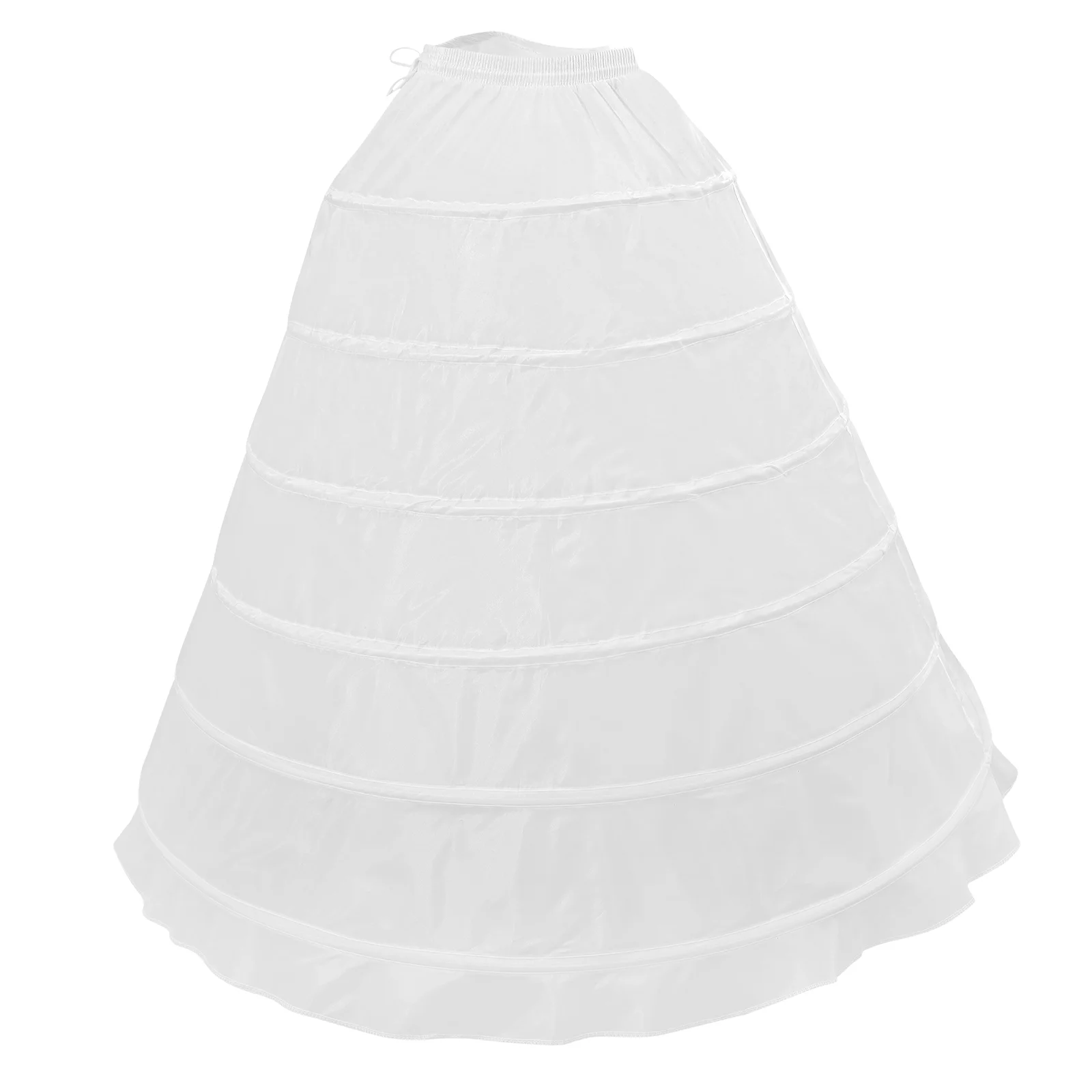 

6 Single Layer Fishbone Skirt Bridal Dress Petticoat Underskirt for Bridal Wedding (Free Size White)
