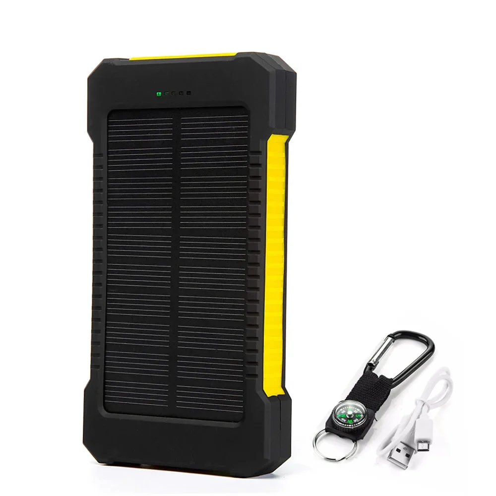 휴대용 외장 배터리 보조배터리 LED SOS 손전등, 고속 충전 태양열 보조베터리, 스마트 휴대폰용, H 20000mAh