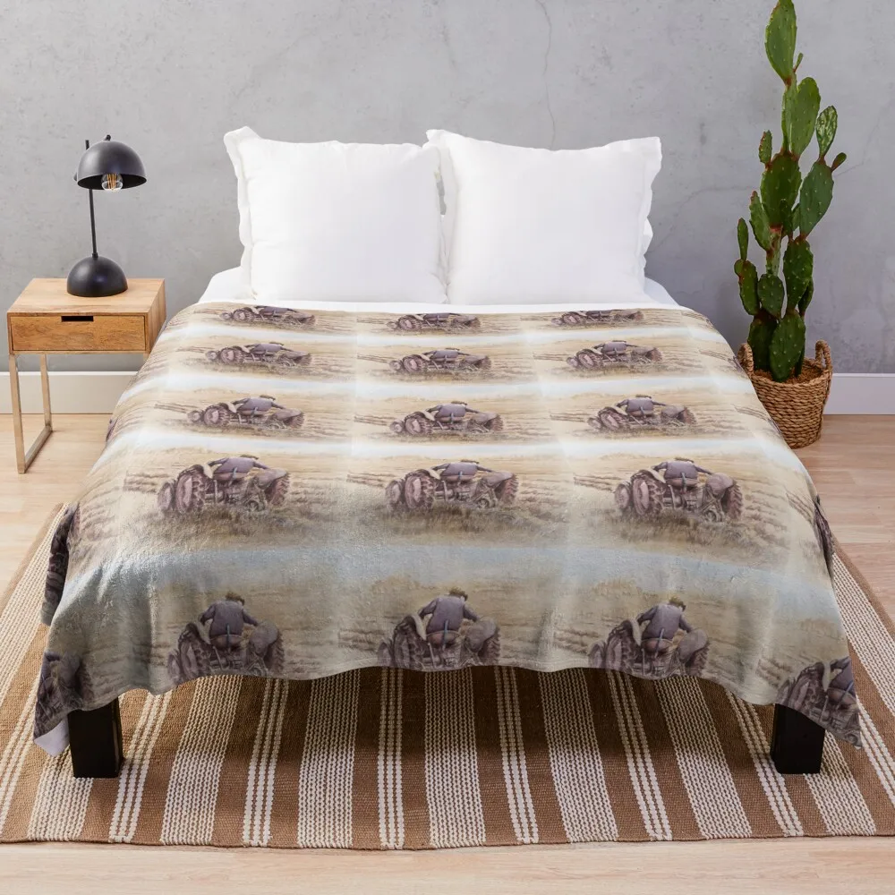 

Fergie the little grey tractor Throw Blanket Bed linens Weighted Thermal Cute Plaid Blankets