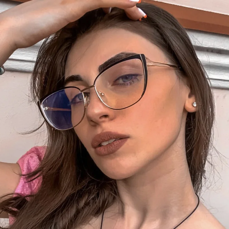 Retro Metal Cat Eye Glasses New Fashion Clear Lenses Prescription Short Sight Eyewear 0 -0.5 -1 -1.25 -1.5 -1.75 -2.0 To -6 4
