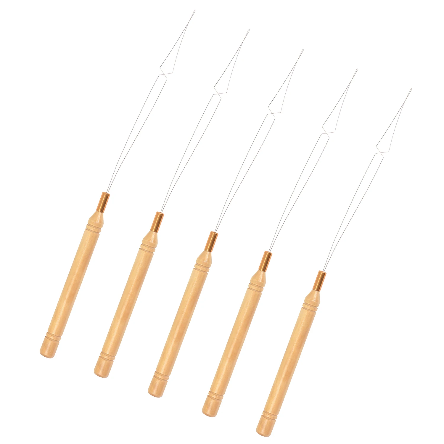 10개 마이크로 링 헤어 익스텐션 풀링 니들 루프 크로셰 훅 가발 비딩 실꿰기 도구 마이크로 링크 비즈 실꿰기 도구