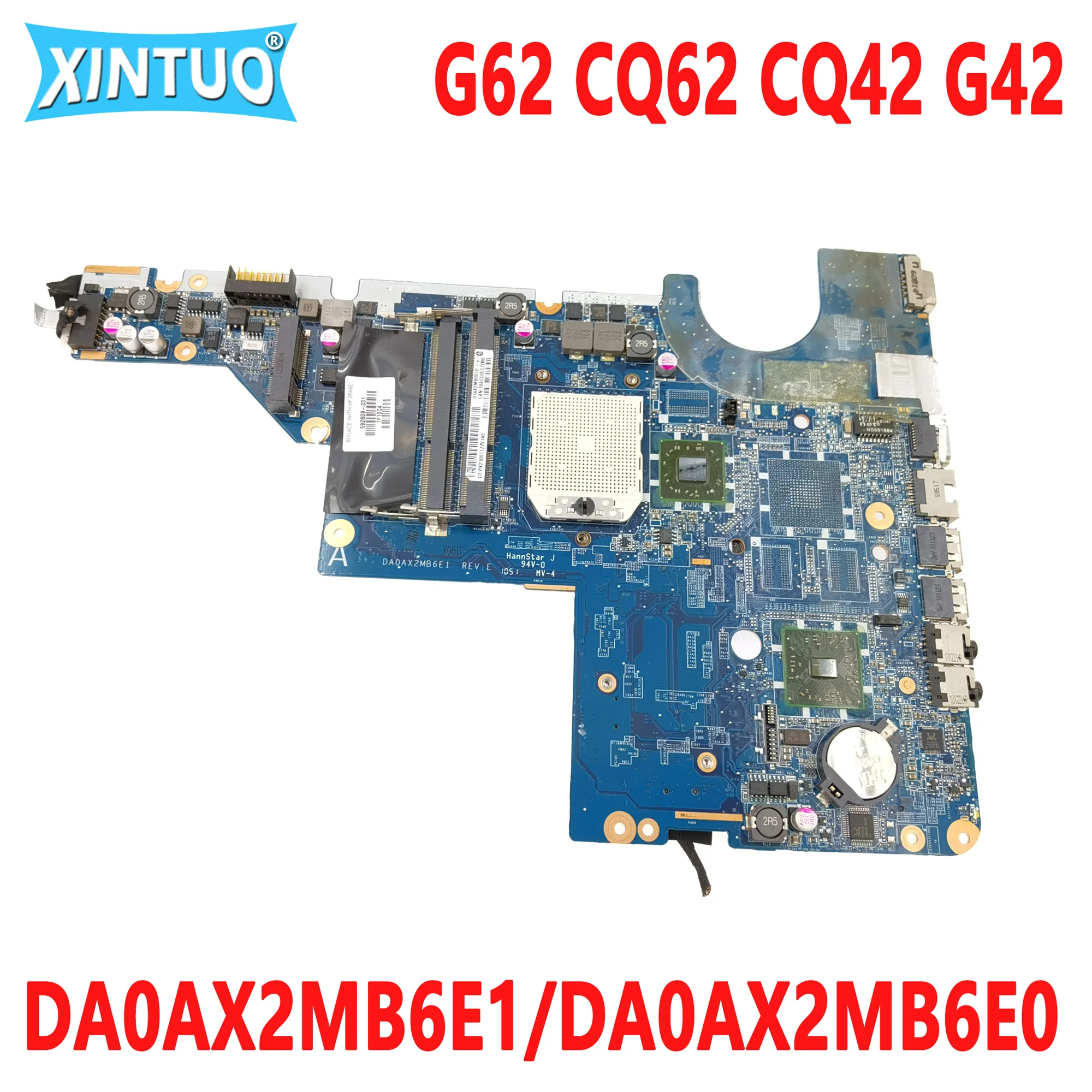 

592809-001 623915-001 материнская плата для ноутбука HP Pavilion G62 CQ62 CQ42 G42 материнская плата DA0AX2MB6E1 DA0AX2MB6E0 DDR3 100% протестирована