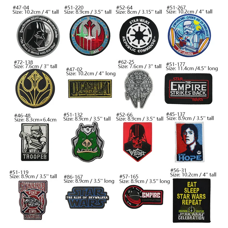 

Star Wars Movie Iron-on Embroidered Patches Anime Fusible Patch on Clothes Clothing Thermoadhesive Sewing Clothes Accessories