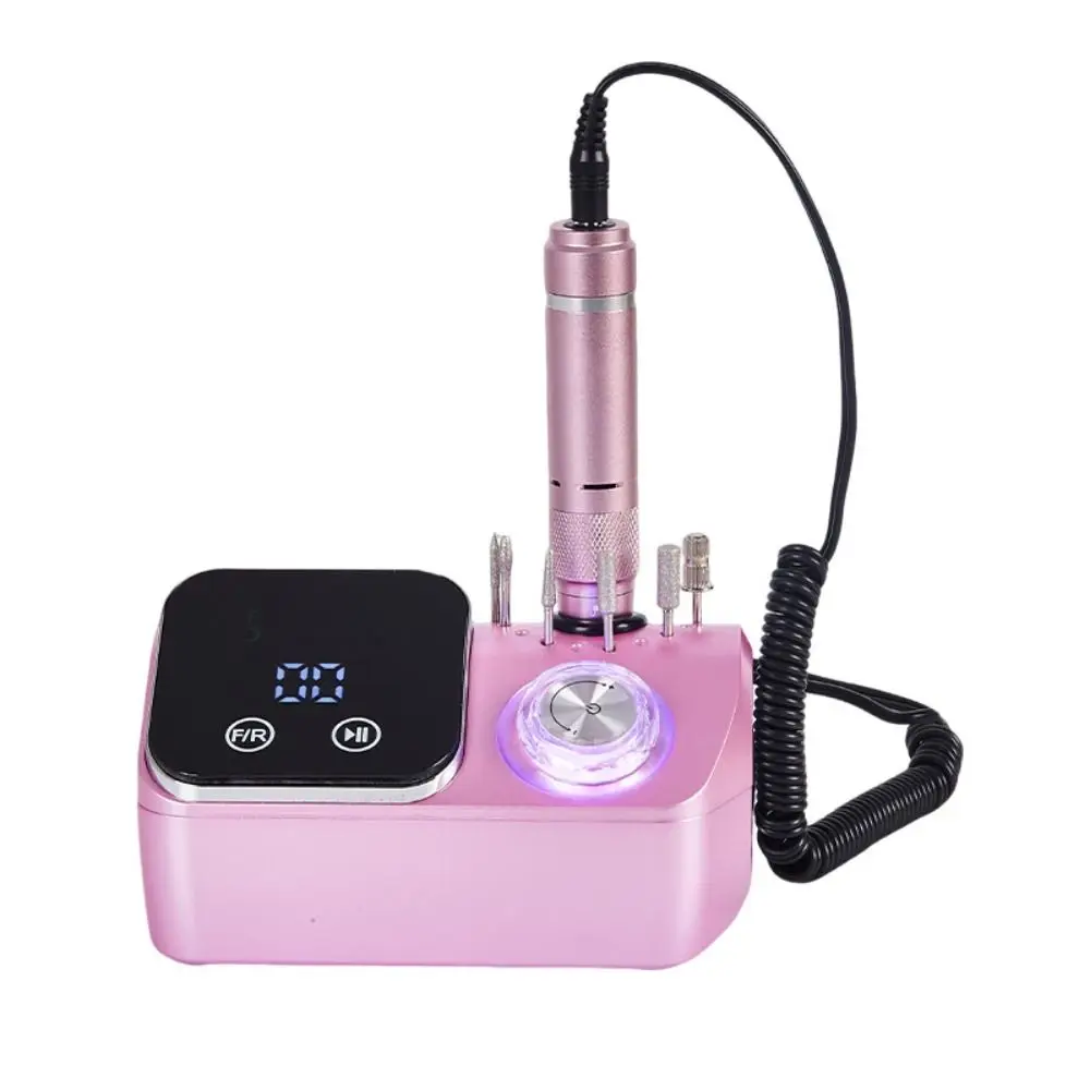 휴대용 ABS 전동 네일 드릴 머신 충전식 45000RPM 네일 드릴 머신 LCD 디스플레이 핑크 고속 네일 드릴 가정용