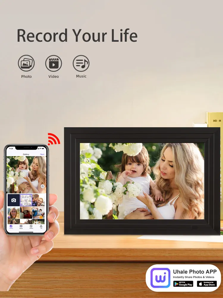 Description Picture 6 of item32GB memory 10.1 Inch Smart WiFi Cloude Digital Photo Frame 1280x800 IPS LCD Touch Screen Built in 32GB Memory Good Gift