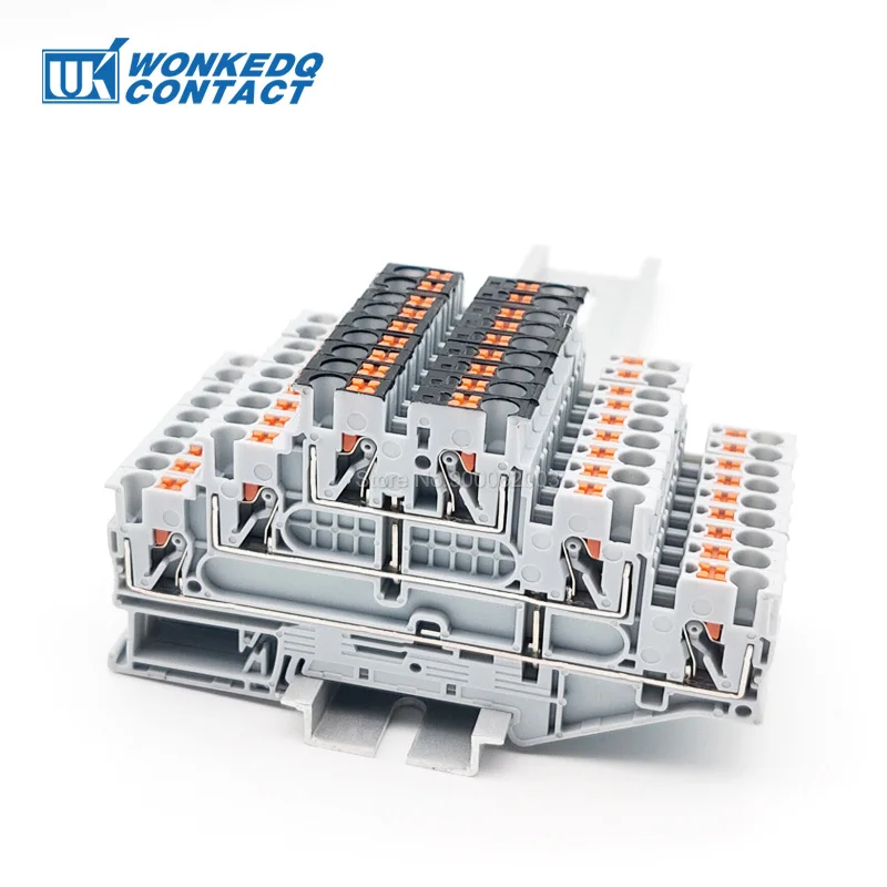 Push-in Conector Elétrico com Bonder Equipamento Din Rail Terminal Block Terminais de Níveis pt 25 Mm² Pt2.53l-pv Pcs
