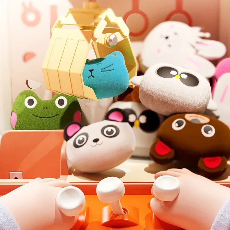 Children Toys Baby Clip Machine Coin Operated Game Console with Music Small Sized Stuffed Toy Game Equipment Puzzle Game Console 3