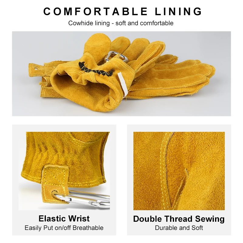 OZERO New Leather Cowhide Work Gloves - Image 6