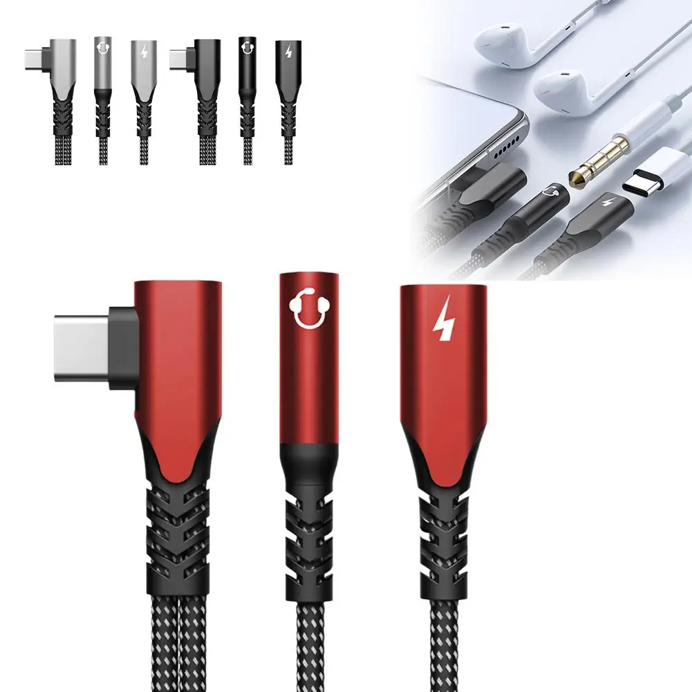 OTG 엘보우 USB C타입, 3.5mm AUX 잭 오디오, 60W 스플리터, 고속 헤드폰 충전 어댑터, N7D4, 2 in 1