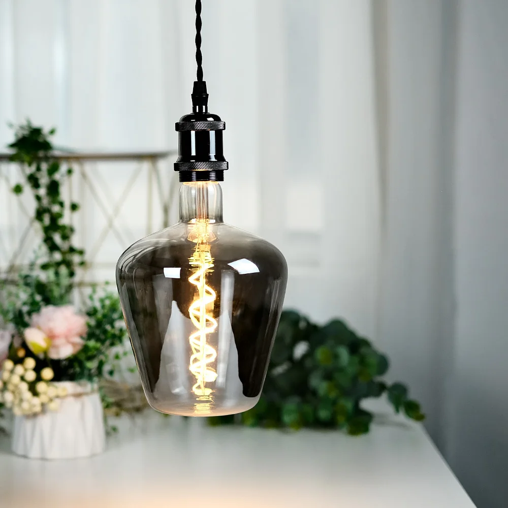 

TIANFAN Vintage Led Bulbs Big Light Bulb R160 Smoke Glass 4W Dimmable 220-240V E27 Specialty Decorative Edison Bulb