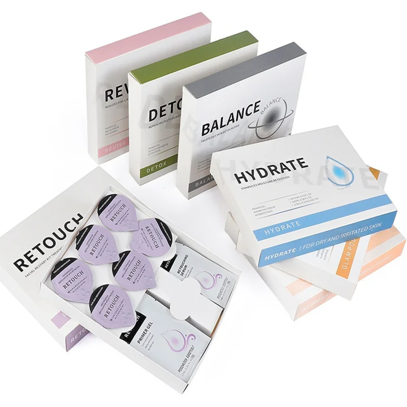 Facial Serum Kit Glam Revive Hydrate Detox Illuminate kit Pods Serum For Bubble Beauty Machine Facial Aqua CO2 Gels