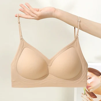 Seamless V-Neck Bralette Multiway Halter Bralette Push Up Backless Lingerie for Small Chest American Style Convertible Bralette
