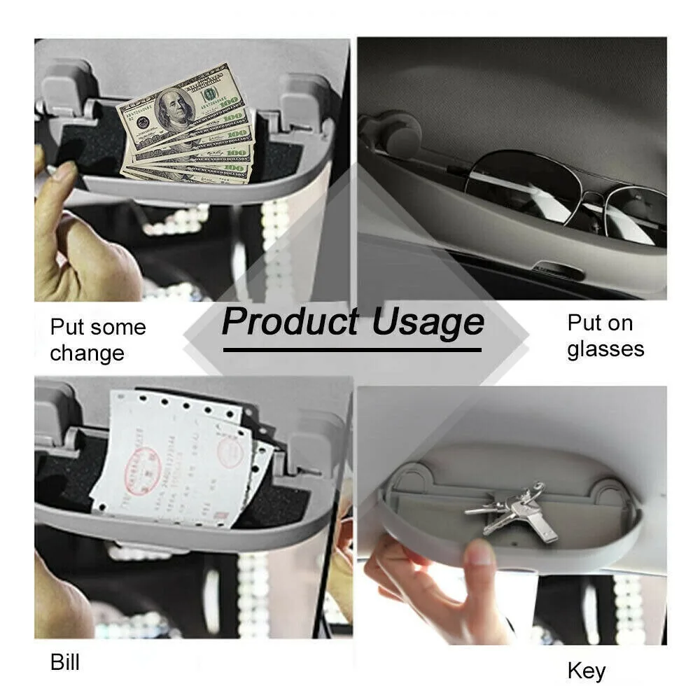 Plastic Car Roof Sun Visor Sunglasses Holder Storage Clips For VW Transporter T5/T6
