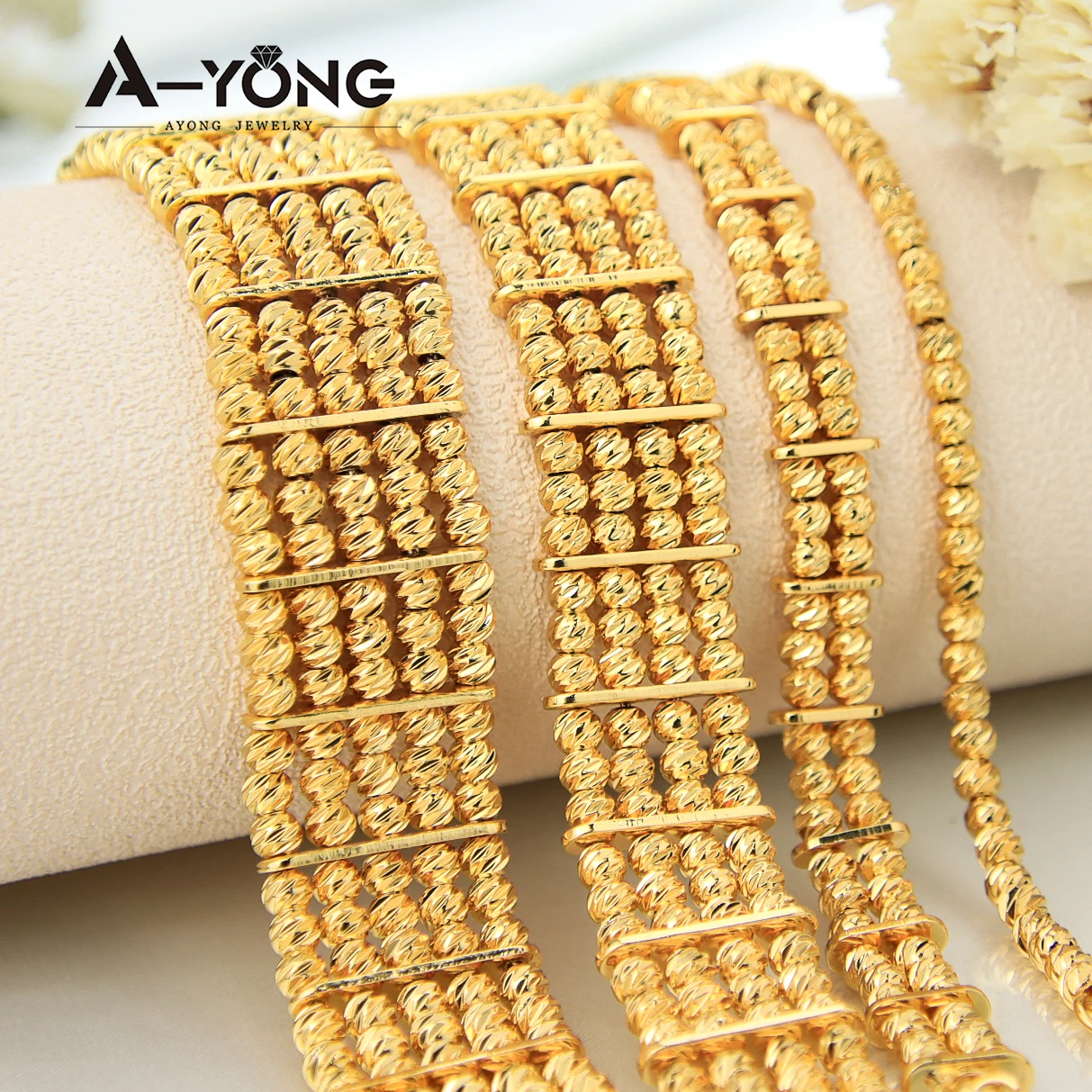 DubaiElegantGoldBracelet21kGoldPlatedTurkishMiddleEastWomen