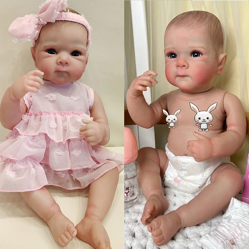 

45cm Blue Eyes Reborn Doll Bettie Lifelike Full Vinyl Girl Baby Multiple Layers Painting 3D Skin with Visible Veins