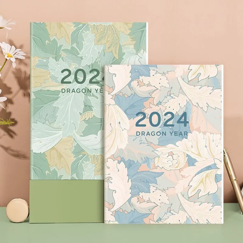 2024 A4 A5 Calendar Agenda Planner Notebook Notepad Diary Weekly Goal Habit Checklist 365 Days Schedules Organizer Writing Pads