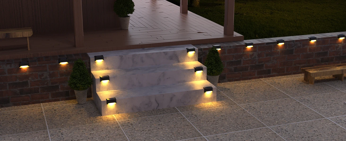 Description Picture 4 of itemLED Solar Deck Lights Outdoor Solar Path Garden Light Waterproof Solar Step Lamps Decoration for Patio Stair Fence Courtyard