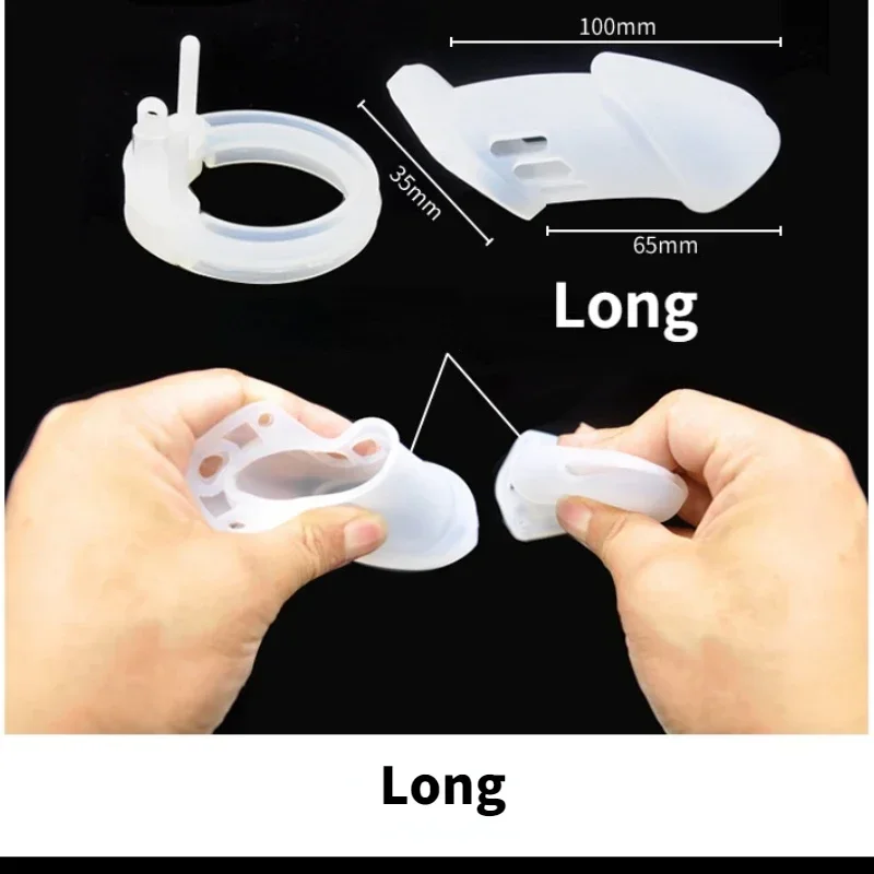 New Upgraded Silicone Male Cock Chastity Cage with 5 Sizes of Penis Rings To Prevent Cheating Short/Long Cock Cage Adult Product