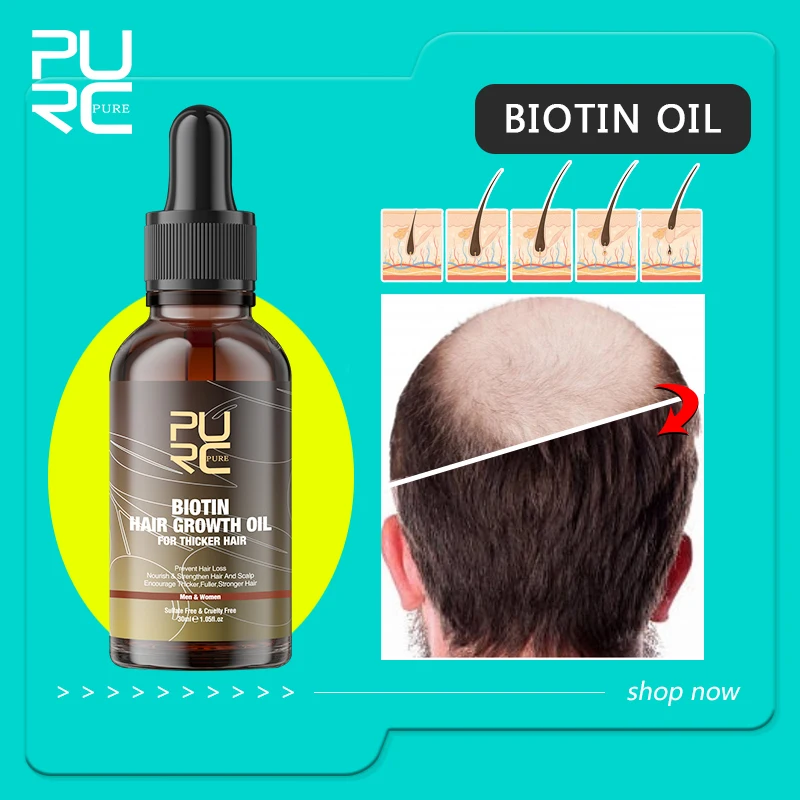 Purc Hair Growth Products Biotin Fast Grow Hair Oil Beard Growth Oil