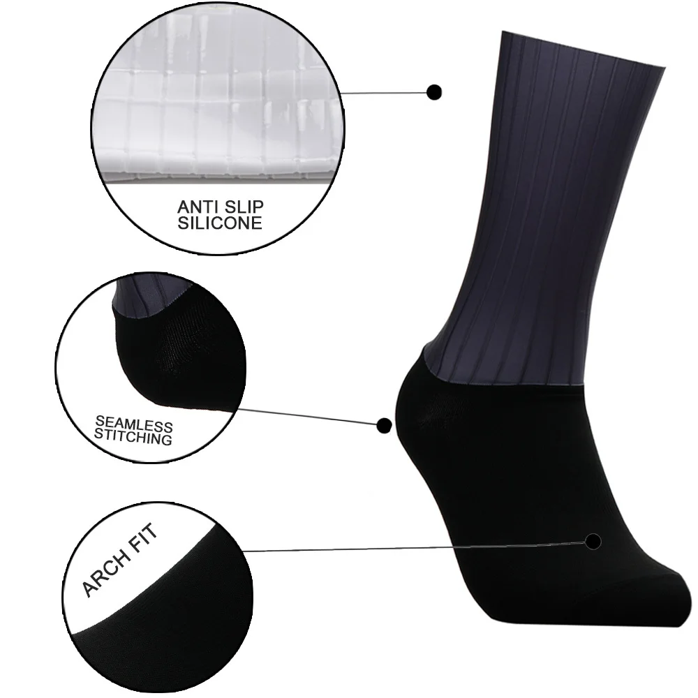 New Cycling Socks Summer Cool Breathable Non-slip Silicone Pro Competition Aero Sports Bike Running Socks Calcetines Ciclismo