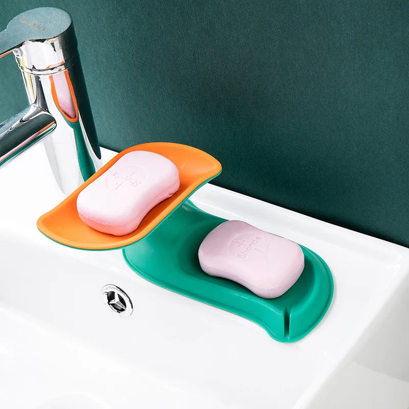 Double Drain Soap Dish Drain Soap Rack Bathroom Accessory Tray Bathroom Amenities Gadget Soap Tray Bathroom Soap Container