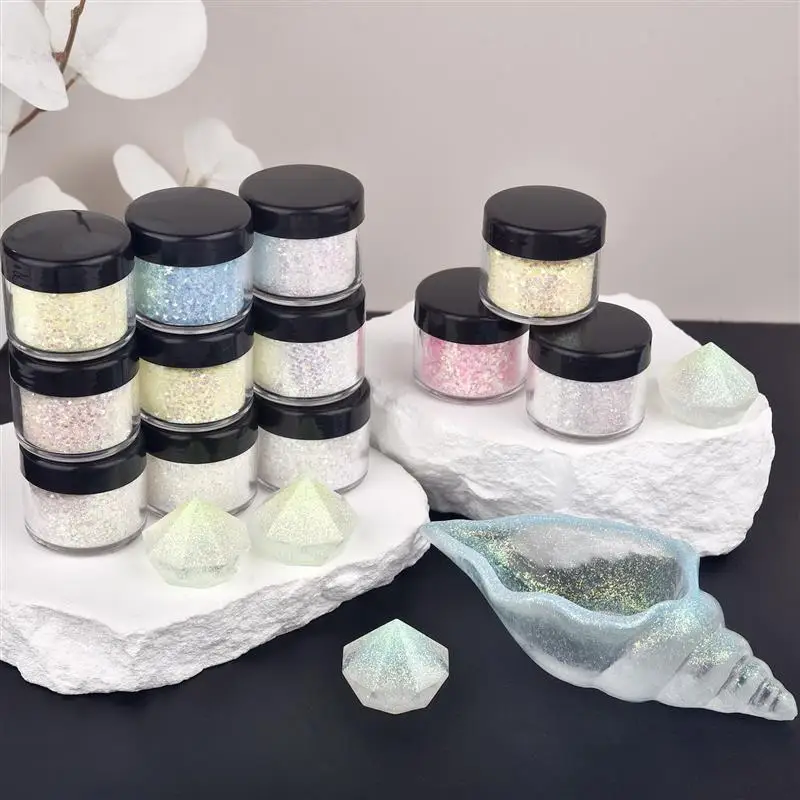 10g/Bottle UV Sensitive Color Temperature Changing Powder DIY Epoxy Resin Mold Glitter Powder UV Light-Changing Cosmetic Pigment
