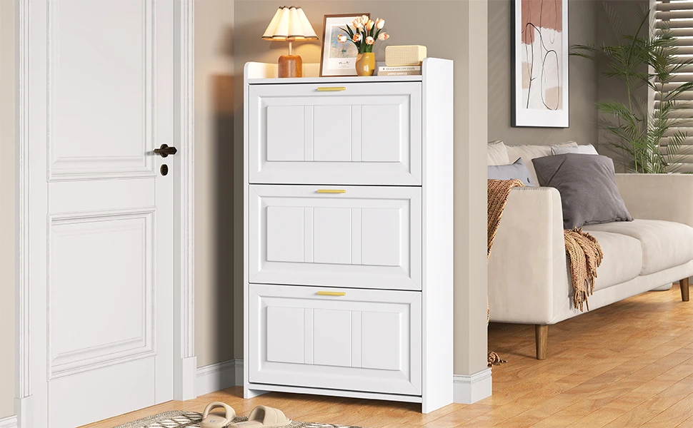 70*24*120cm Schuhschrank/Schuhregal mit 6 Fächern, geeignet für Flure, Eingangsbereiche, Wohnzimmer und Büros – Detail 13