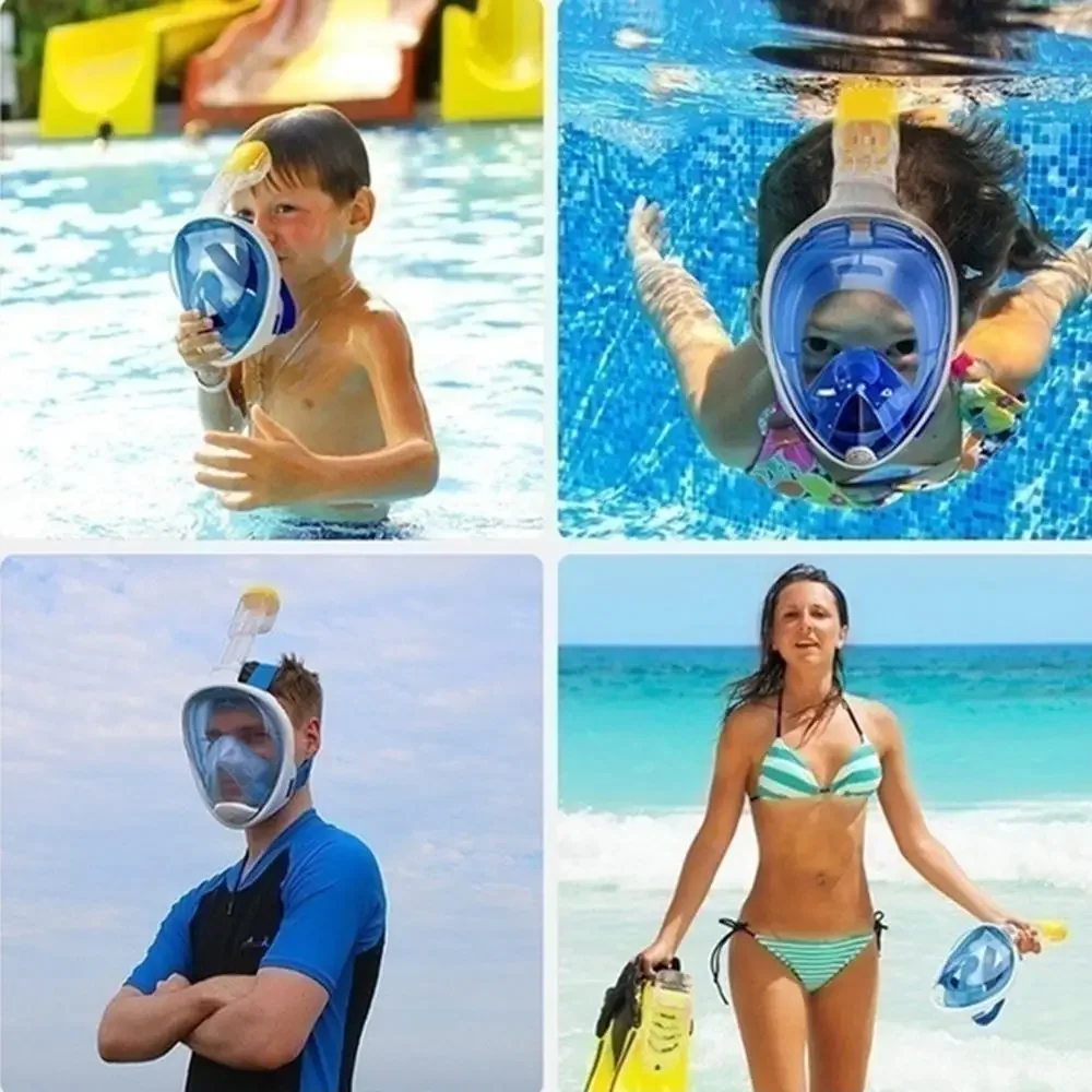 Anti Underwater Scuba Fog Full Face Diving Mask Snorkeling Respiratory Masks Safe Waterproof Swimming Equipment for Adult Kids