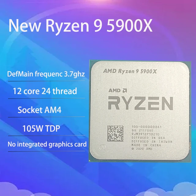 AMD Ryzen 9 5900X - 12-Core 3.7 GHz Socket AM4 105W Desktop Processor -  100-100000061WOF 