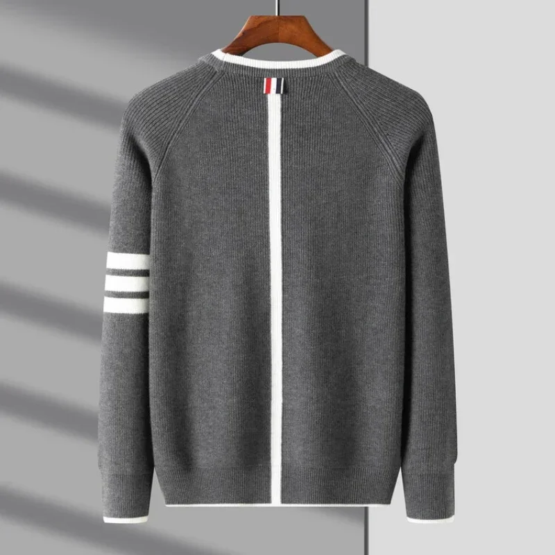 

Men's New Casual Men's Round Neck Sweater Autumn and Winter Thick Warm Knitted Top Fashion Long Sleeve Boutique Pullover