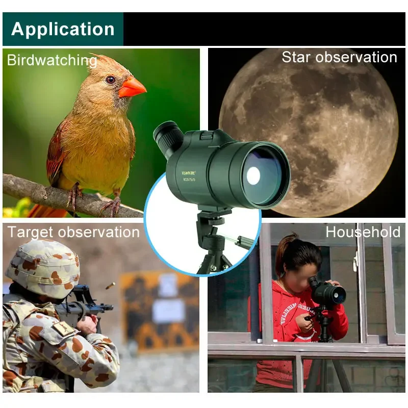 Visionking 25-75x70 Telescope Spotting Scope Monoculars Long Reach Powerful Shooting Target Bak4 Waterproof With Tripod Camping