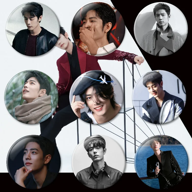 9PC/SET Xiao Zhan Wang Yibo Bo Jun Yi Xiao TV The Untamed Wei Wuxian Lan Wangji Badge Bang Brooch Bag Clothes Decor