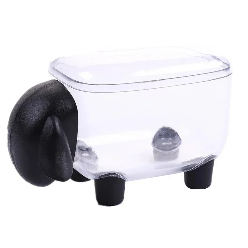 Acrylic Sheep Clips Holder Box Cotton Swabs Buds Organizer Transparent Toothpick Paper Clip Cards Storage Box Dispenser Case