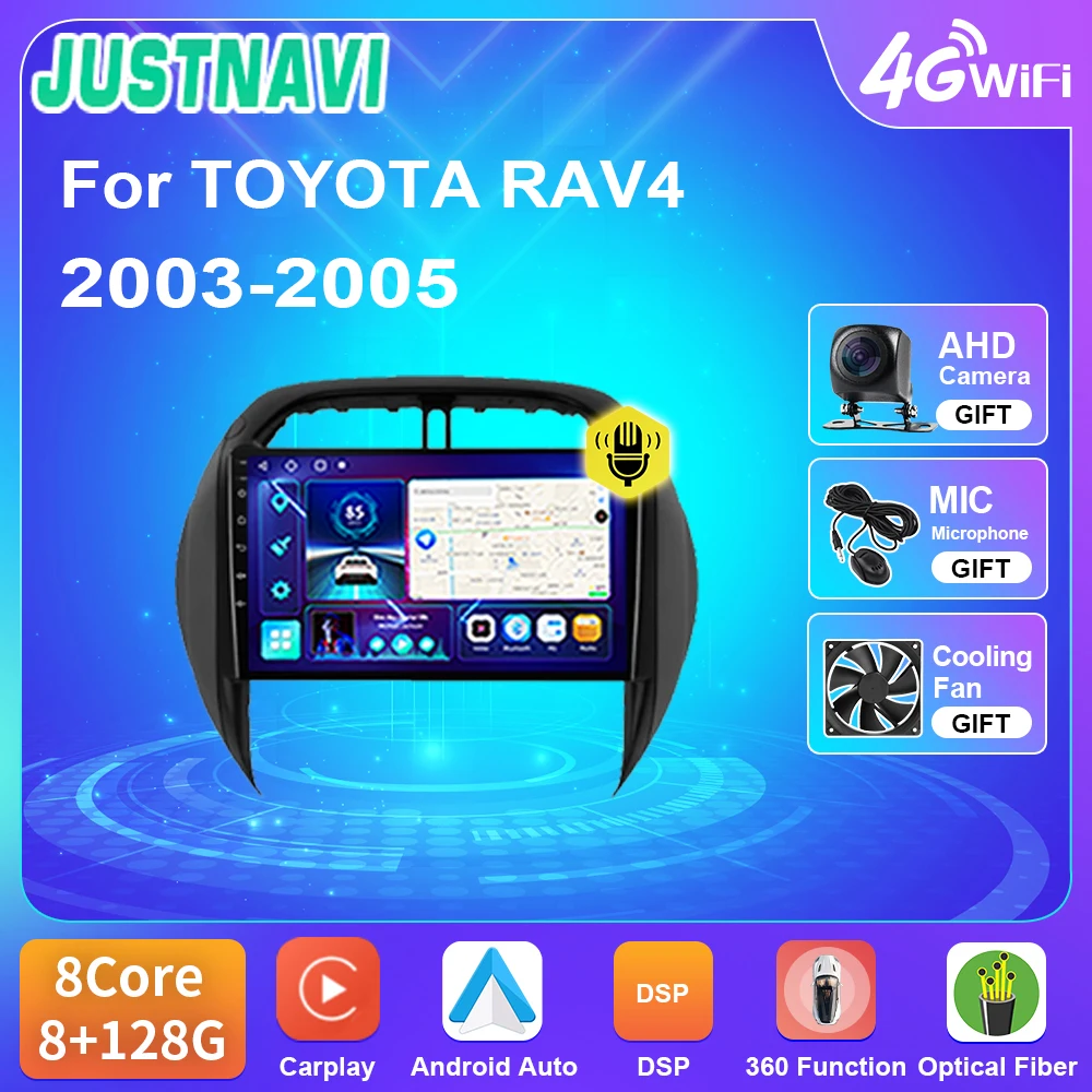 

Автомобильный радиоприемник JUSTNAVI для TOYOTA RAV4 2003 2004 2005 Android мультимедийный стереопроигрыватель Авторадио Навигация GPS