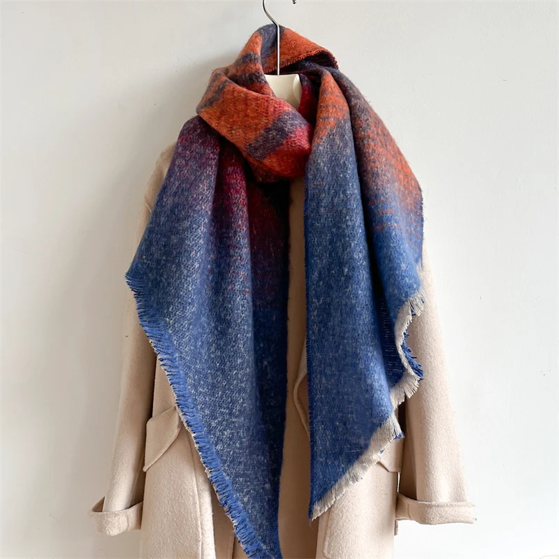 Pashmina épais poncho hijab femmes écharpe 2023 rayé imprimé cachemire chaud blalnket femme voyage long châle hiver enveloppements_voghion.com