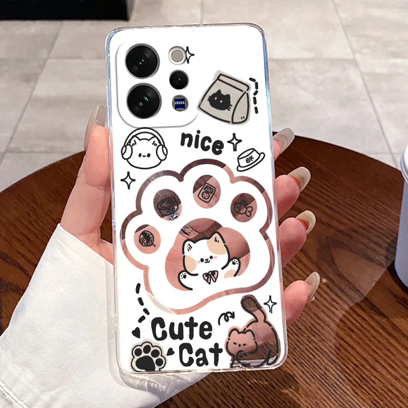 Aesthetic Lovely Cartoon Silicone Phone Case - Transparent Soft Back Cover