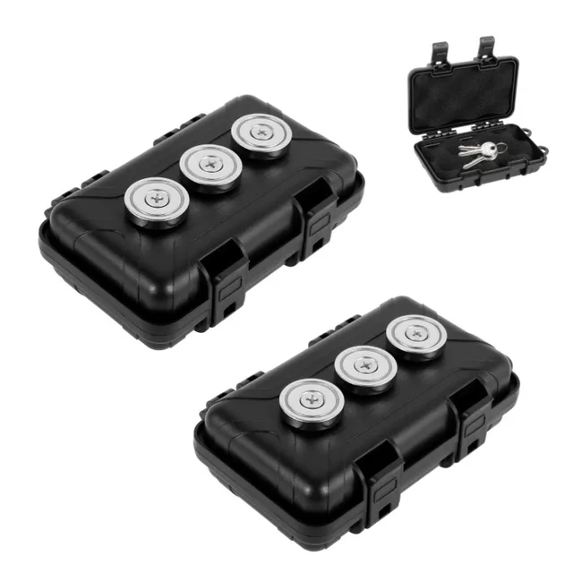 Upgraded New Hidden Magnetic Keychain Waterproof Car Bottom Hidden Key Box Rust-proof Multifunctional Key Box Spare Box 1