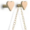 Brass Heart-Shaped Hooks for Bathrooms Coat Towel Wall Mounted Hooks Storage Hanging Rack Coat Caps Wall Hanger Decorative Hook 3