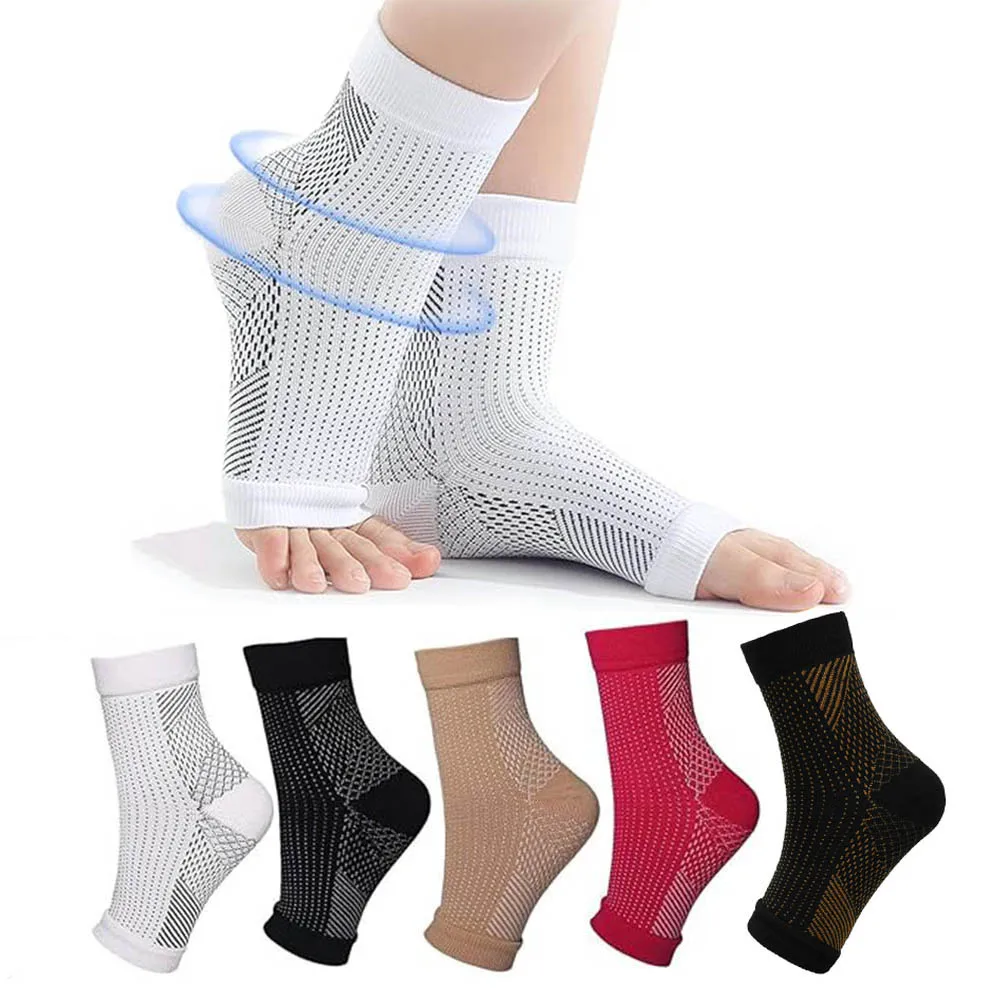 1Pair Neuropathy Socks Ankle Protector Anti Fatigue Compression Foot Sleeve Support Brace Exercise Sports Protective Gear