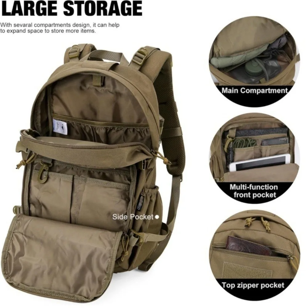 Zaino da Escursionismo Outdoor Gear 25L, Resistente e Impermeabile, Sistema Molle, Borsa Leggera per Ciclismo - immagine 4